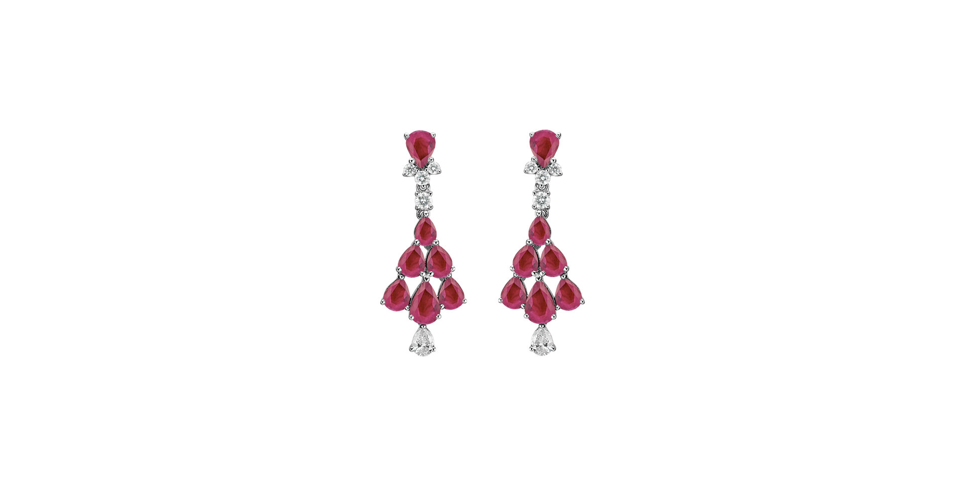 Diamond earrings with Ruby Aristocrat Magic