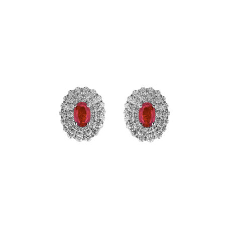 Diamond earrings with Ruby Ruby Passion