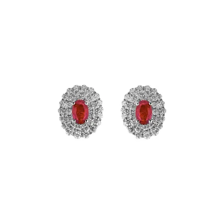 Diamond earrings with Ruby Ruby Passion