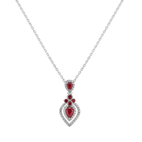 Diamond pendant with Ruby Fateful Passion