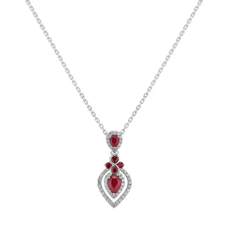 Diamond pendant with Ruby Fateful Passion