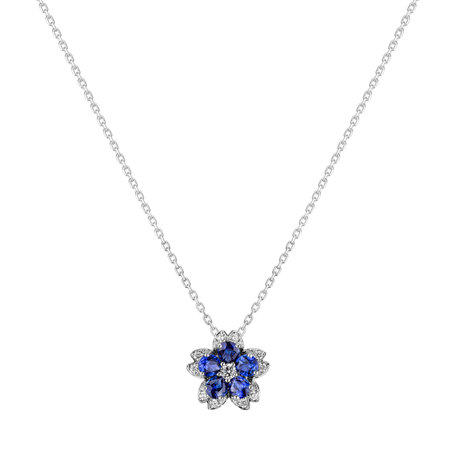 Diamond pendant with Sapphire Sapphire Gem
