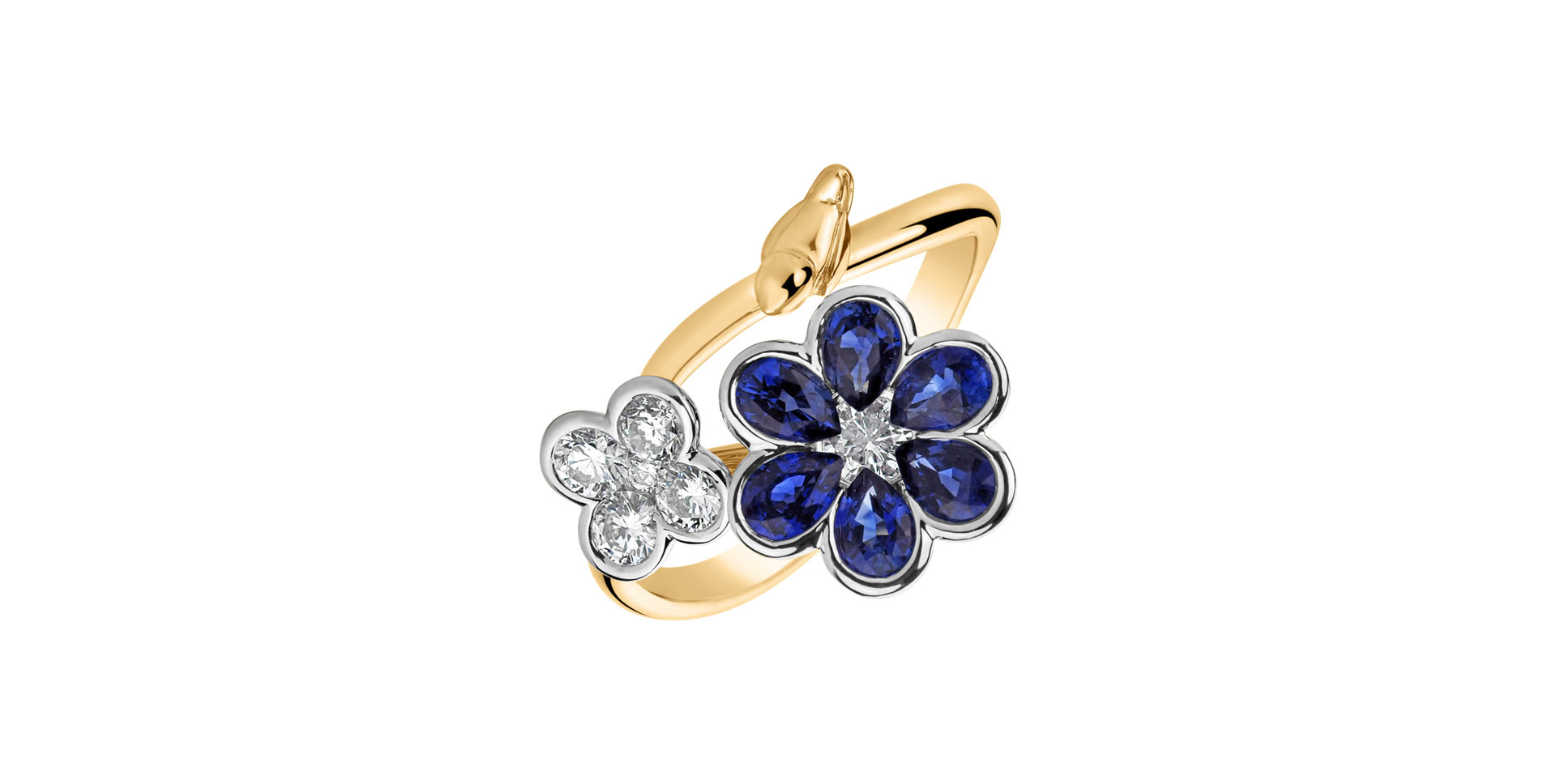 Diamond ring with Sapphire Diamond Fairytale