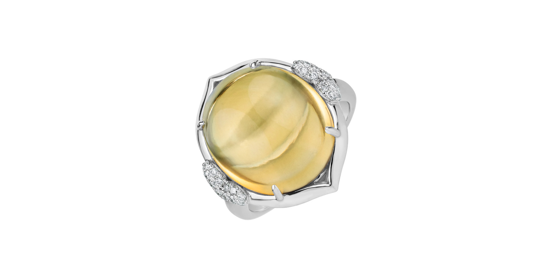 Diamond ring with Citrine Sunny Delight