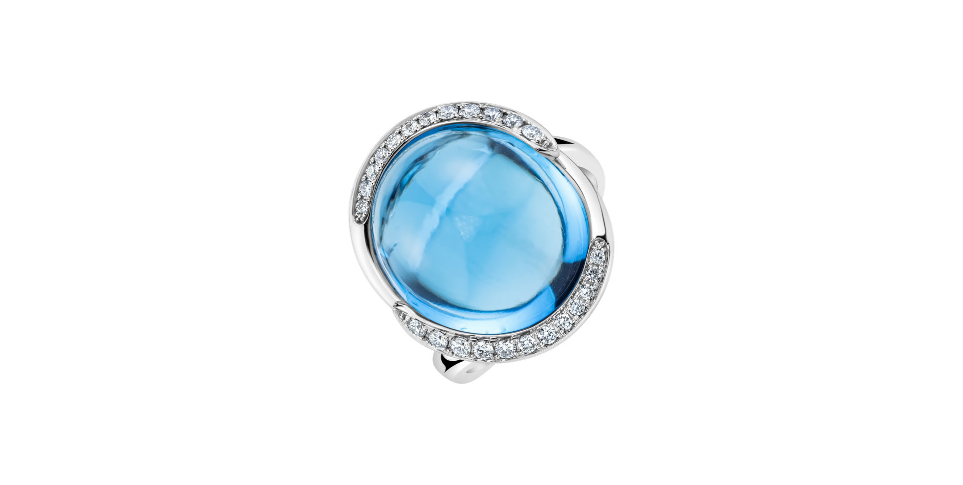 Diamond ring with Topaz Blue Grace