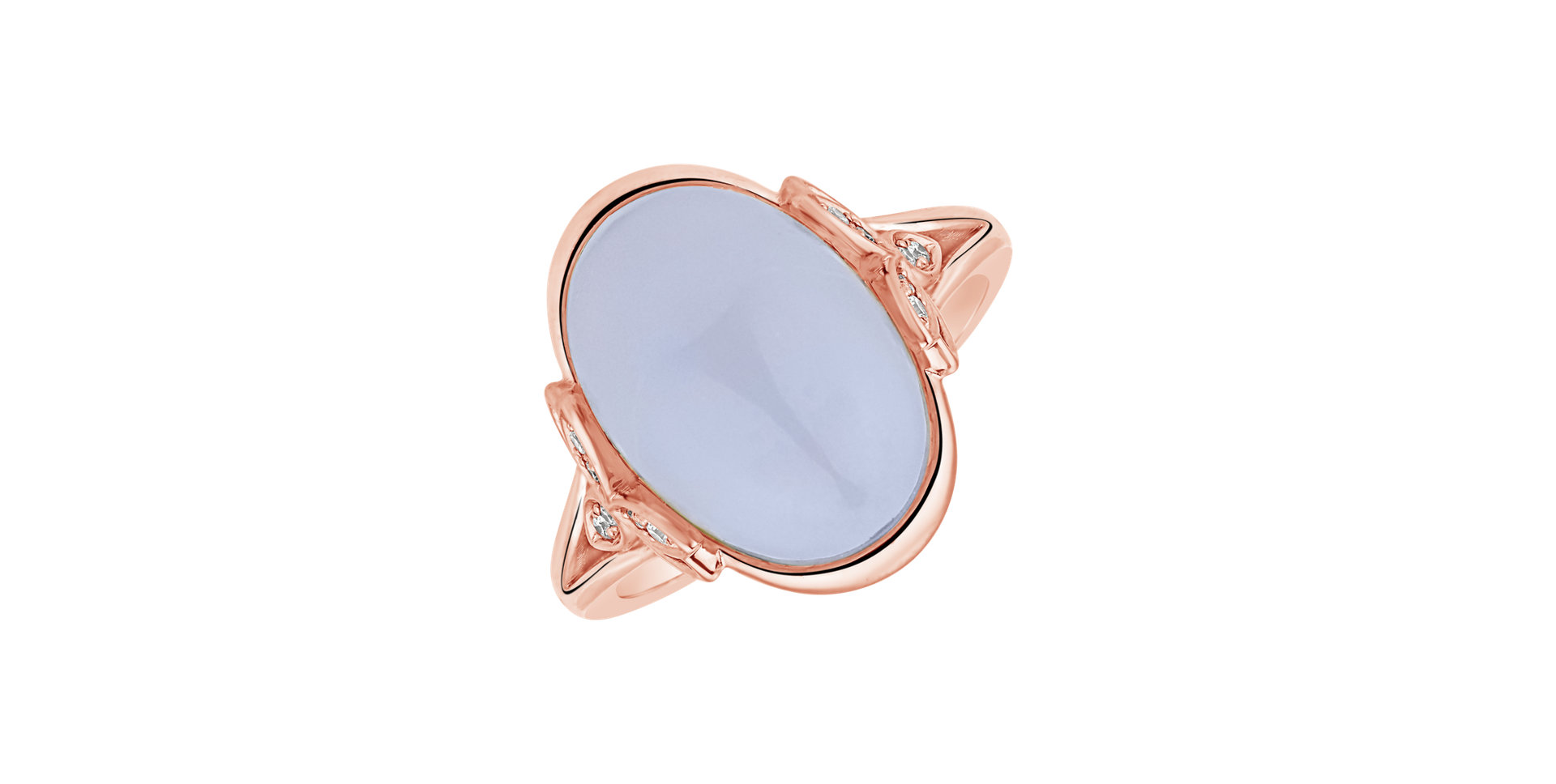Diamond ring with Chalcedony Princess Mystery