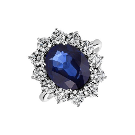 Diamond ring with Sapphire Sky Goddess