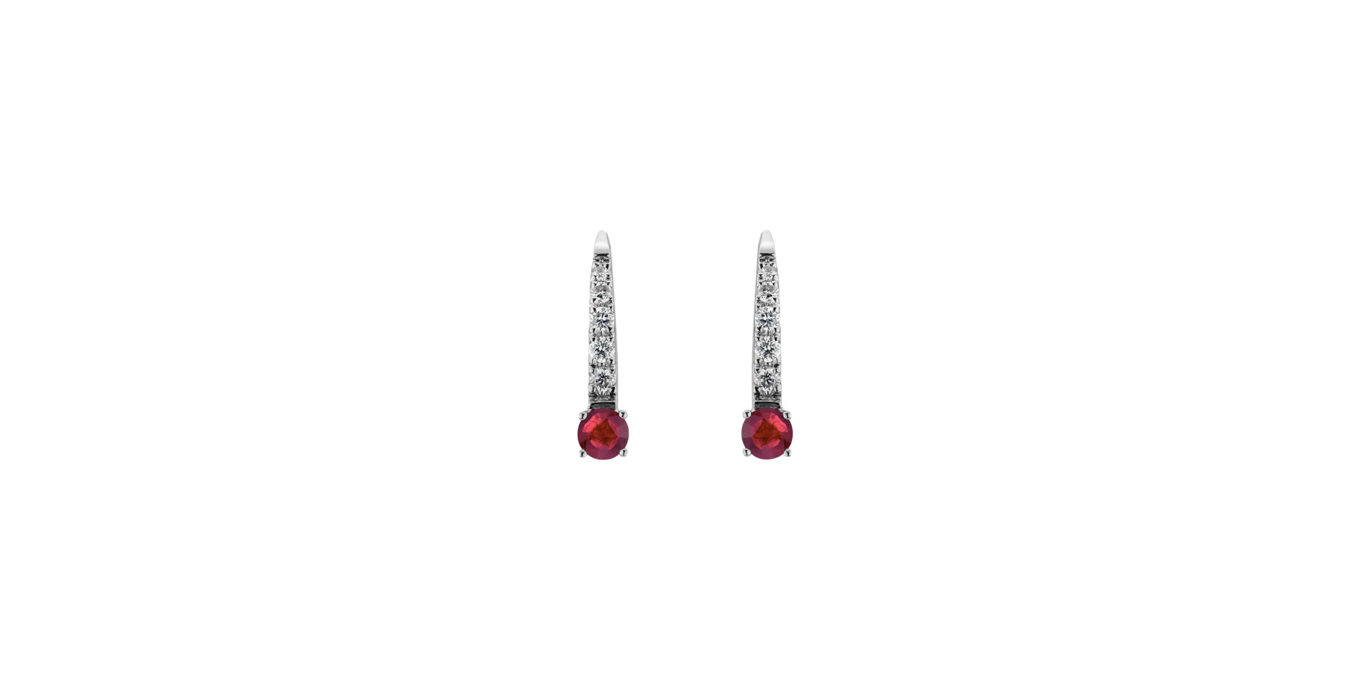 Diamond earrings with Ruby Fairytale Gentility