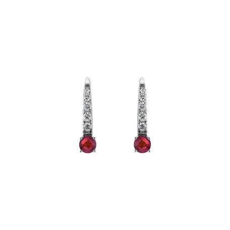 Diamond earrings with Ruby Fairytale Gentility