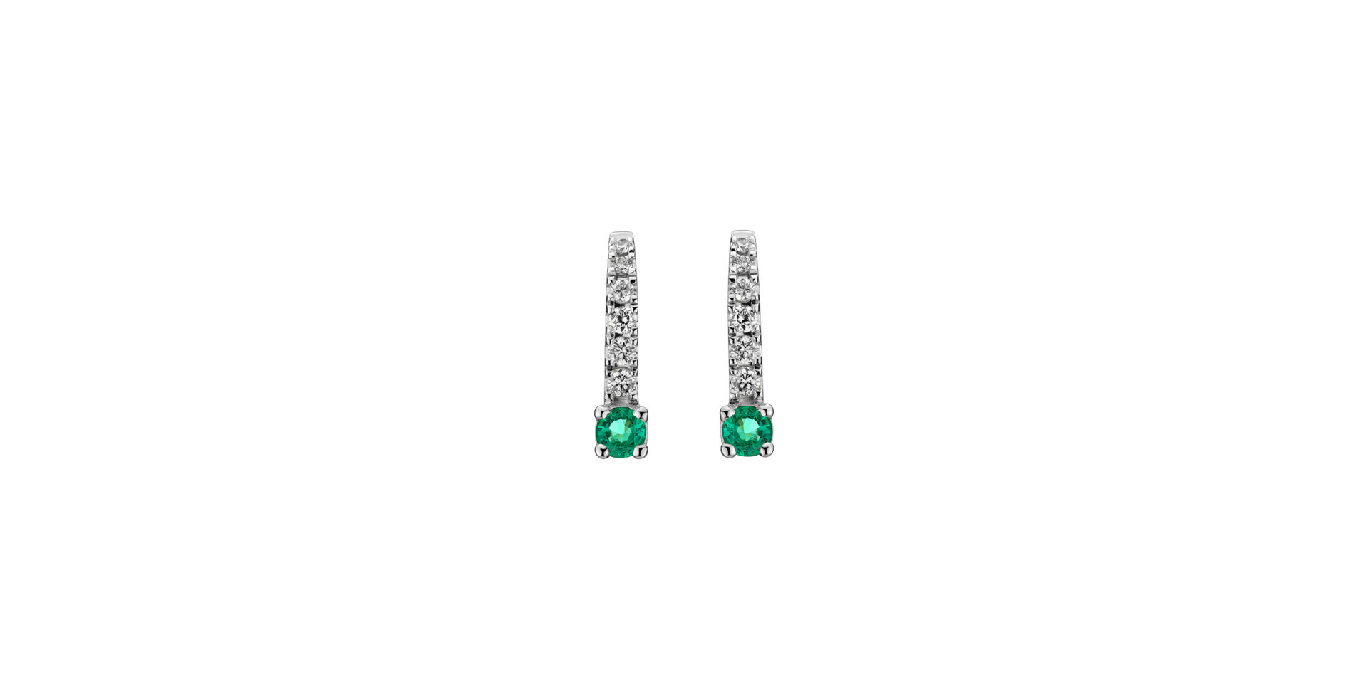 Diamond earrings with Emerald Fairytale Gentility