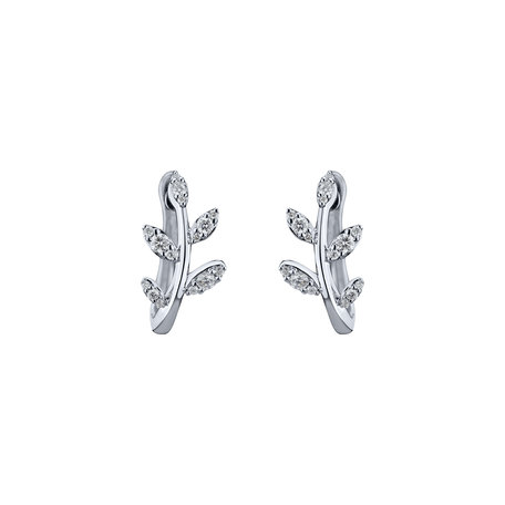 Diamond earrings Frozen Leaf