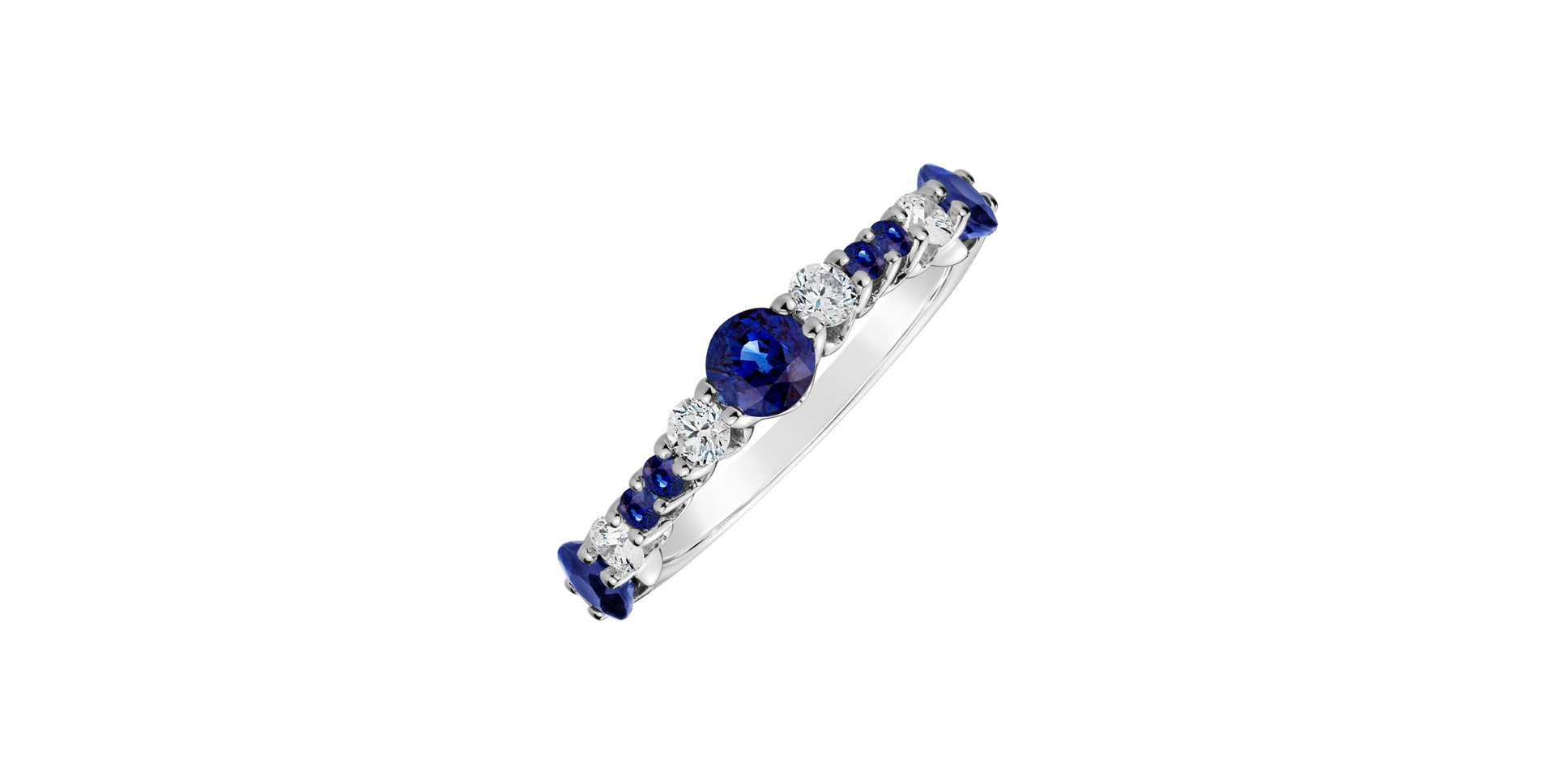 Diamond ring with Sapphire Maddalena