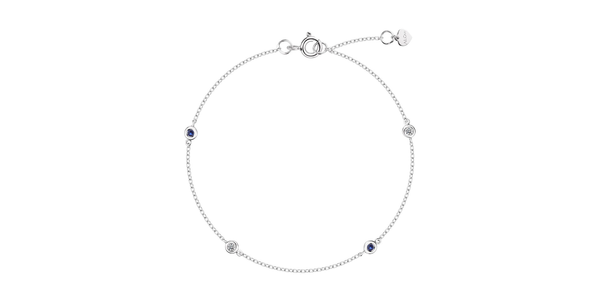 Diamond bracelet with Sapphire Dots