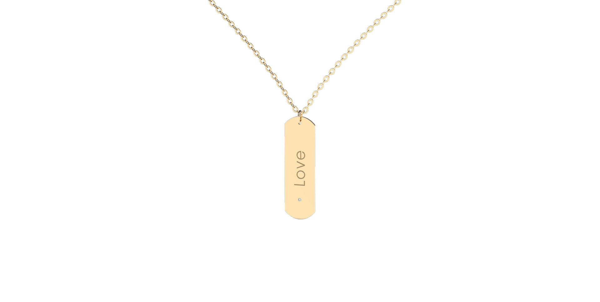 Diamond necklace Love Stamp