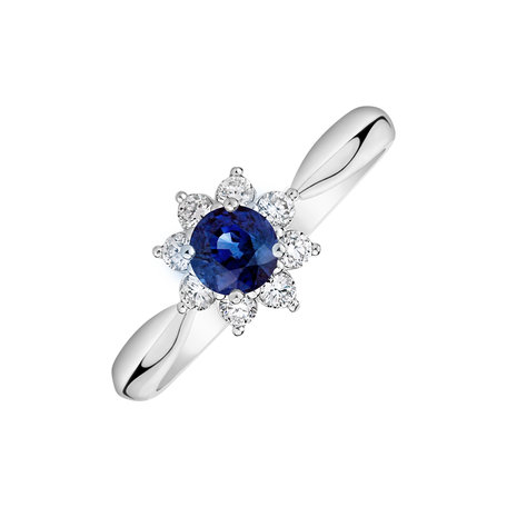 Diamond ring with Sapphire Frozen Star