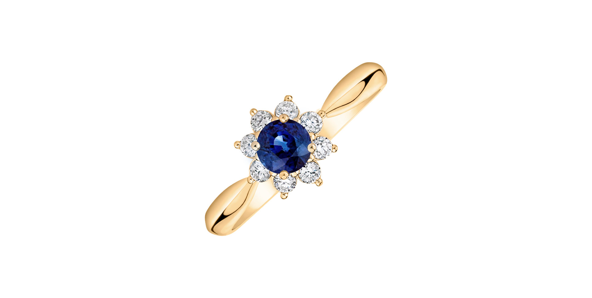 Diamond ring with Sapphire Frozen Star