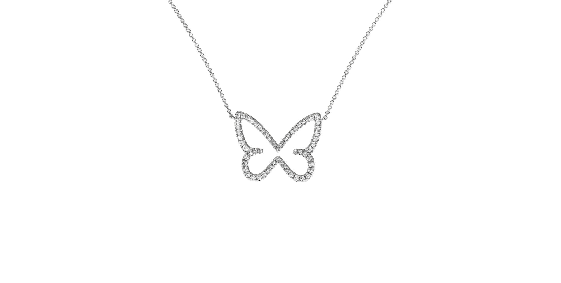 Diamond necklace Shiny Butterfly