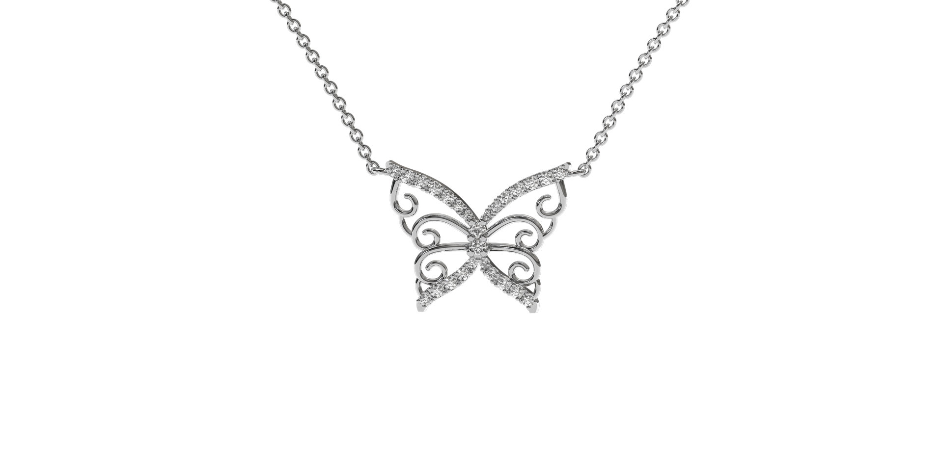 Diamond necklace Shiny Butterfly
