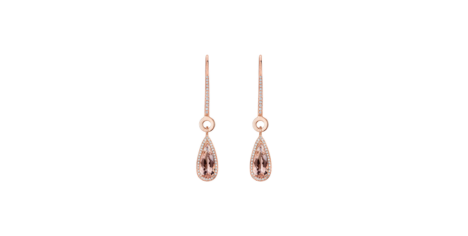 Diamond earrings with Morganite Splendid Gem