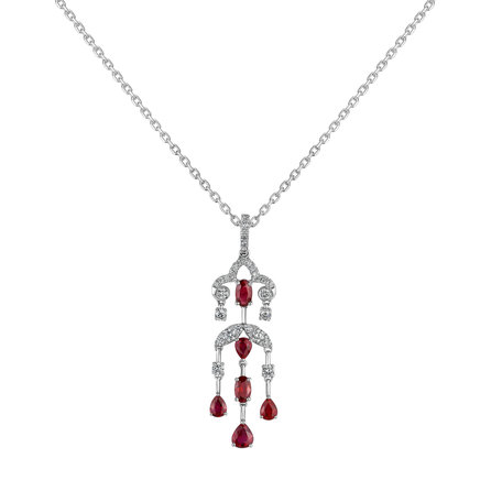 Diamond pendant with Ruby Rain of Passion