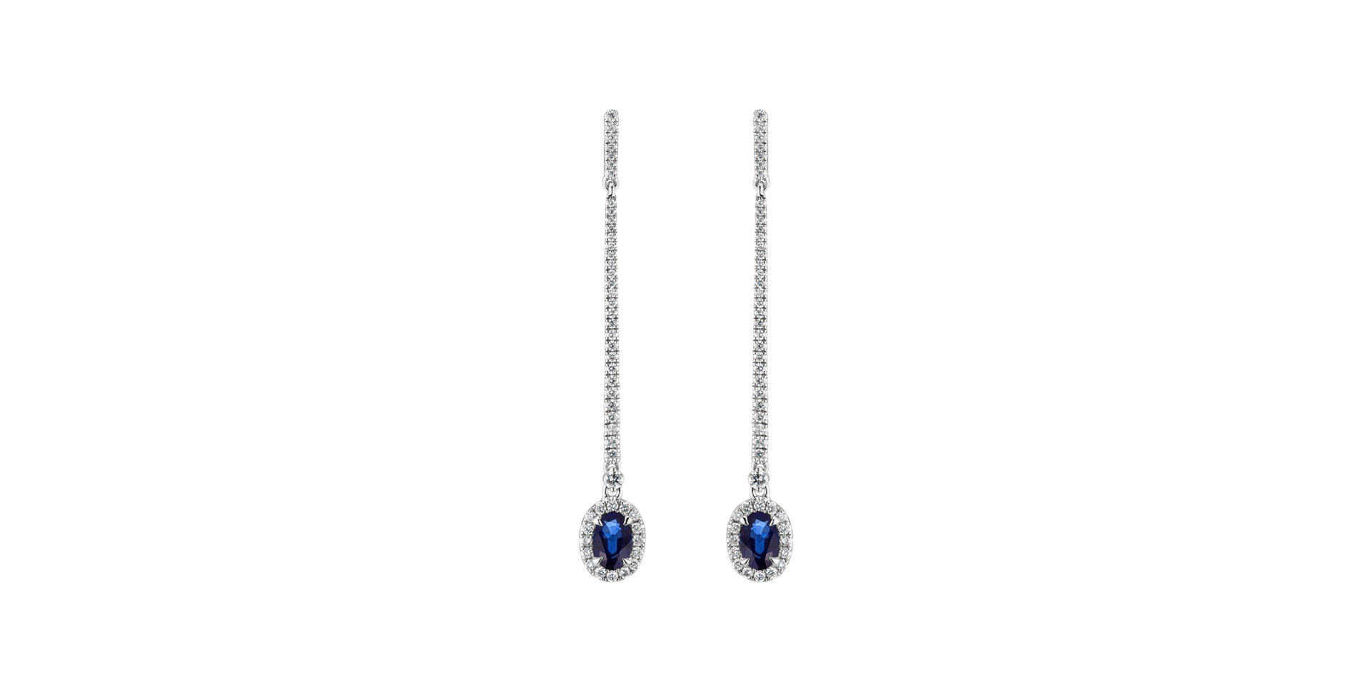 Diamond earrings with Sapphire Jewel Fall