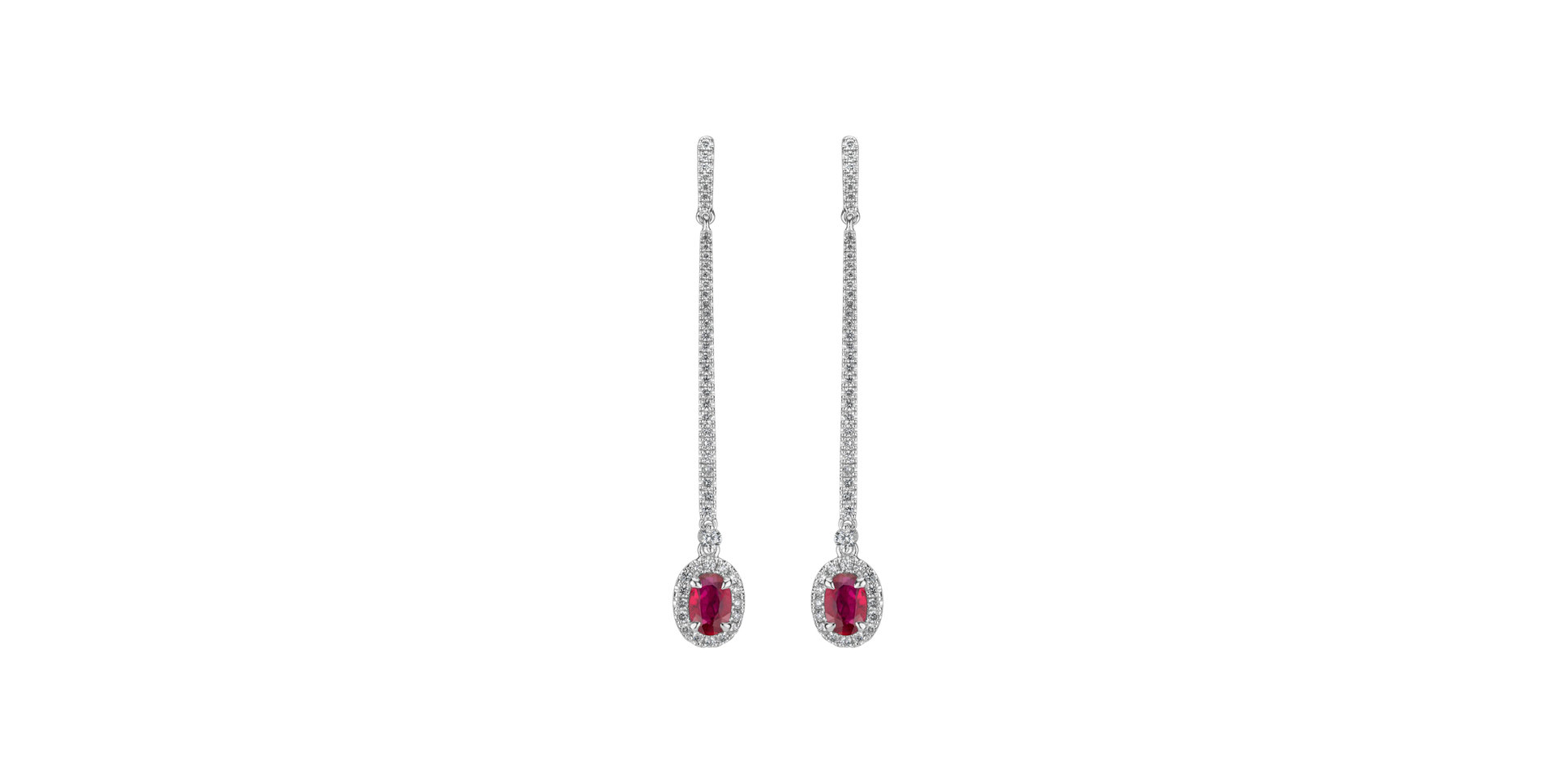 Diamond earrings with Ruby Jewel Fall