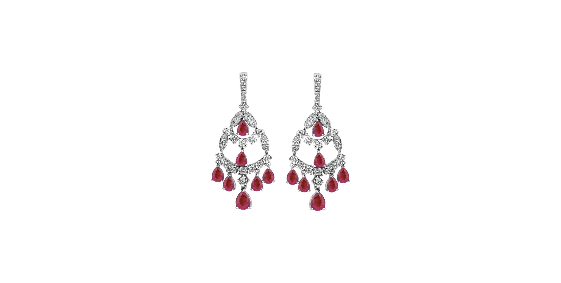 Diamond earrings and Ruby Imperial Mesh