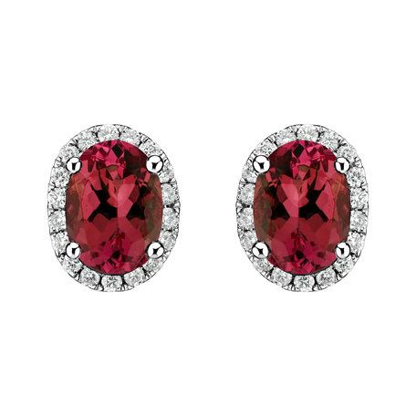 Diamond earrings with Ruby Imperial Allegory