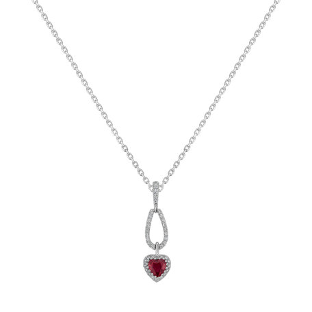 Diamond pendant with Ruby Mathilde