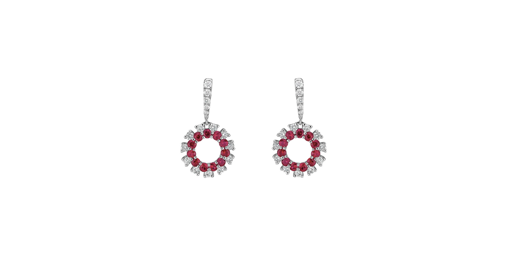 Diamond earrings with Ruby Mya