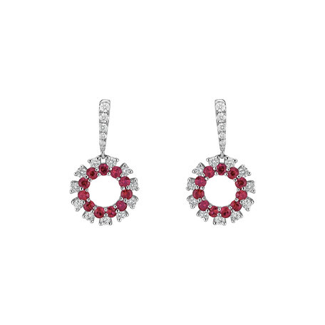 Diamond earrings with Ruby Mya