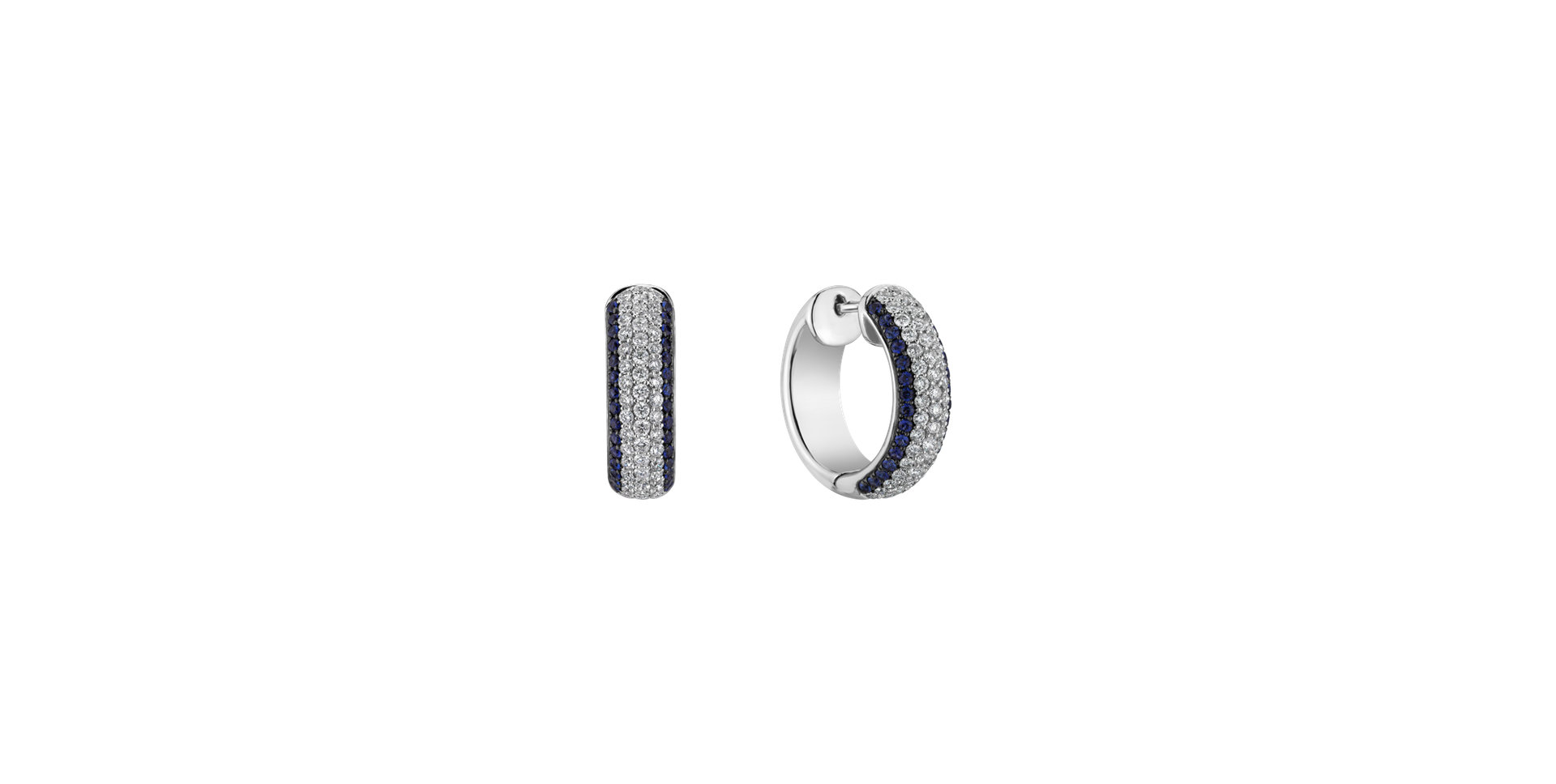 Diamond earrings and Sapphire Border of Diamonds