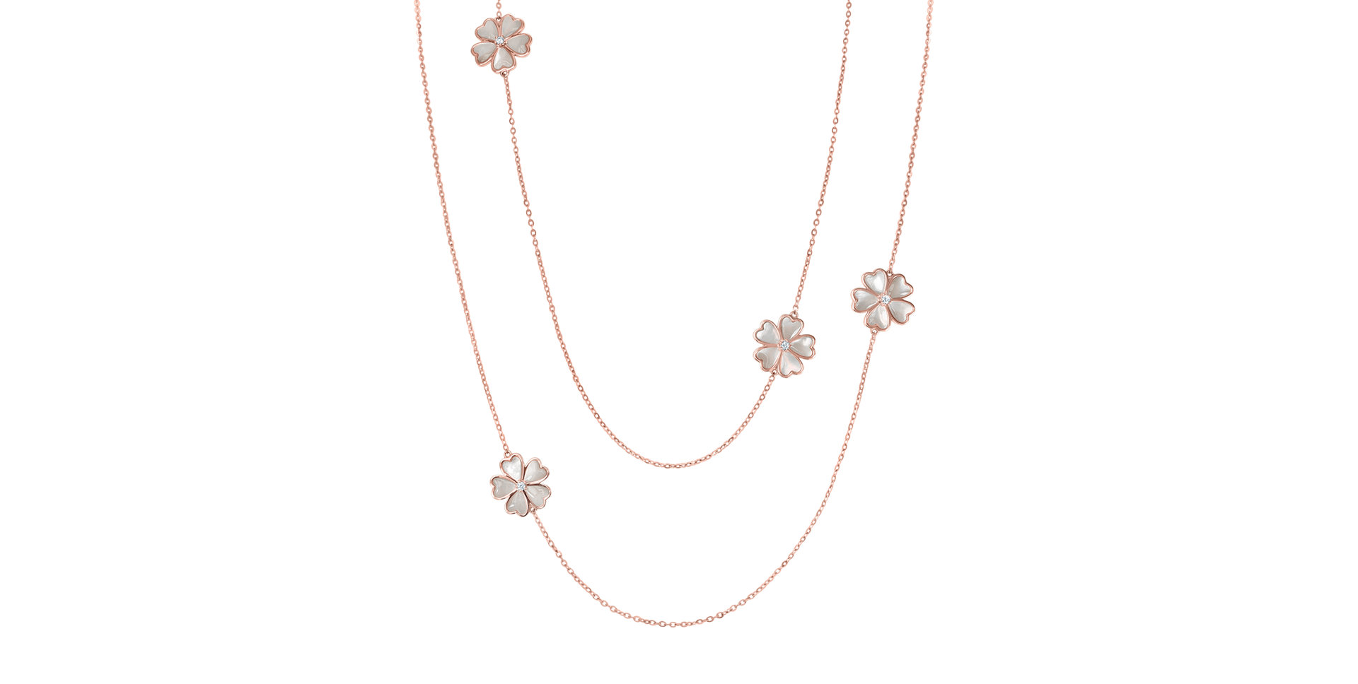 Diamond necklace with Pearl Blossoming Meadow