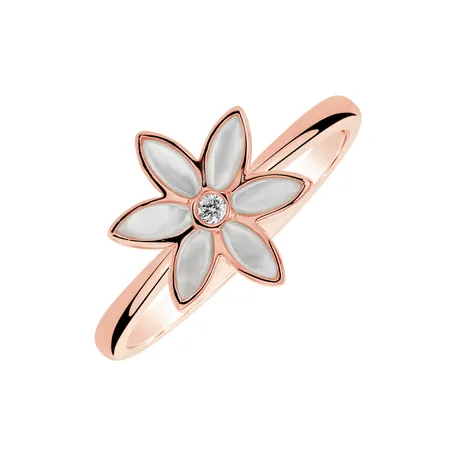 Diamond ring with Pearl Floral Symphony