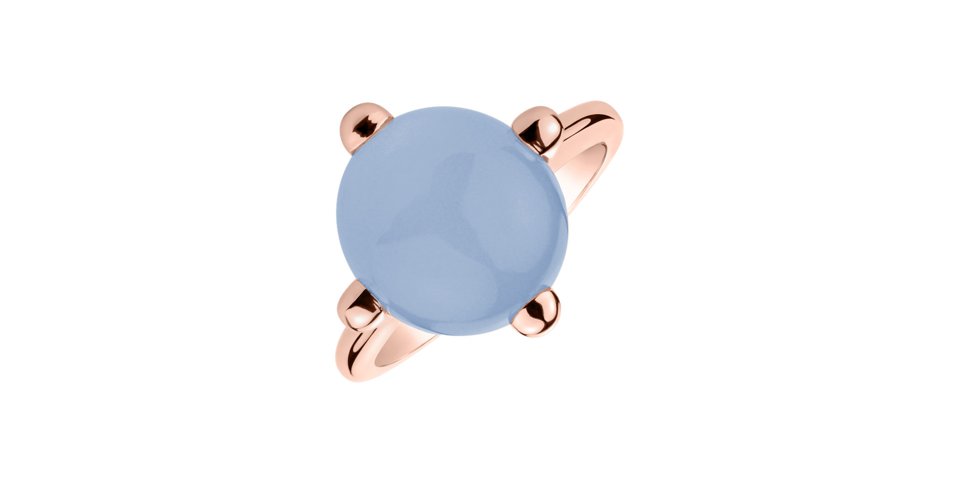 14ct rose gold ring with Chalcedony Blue Space Empire