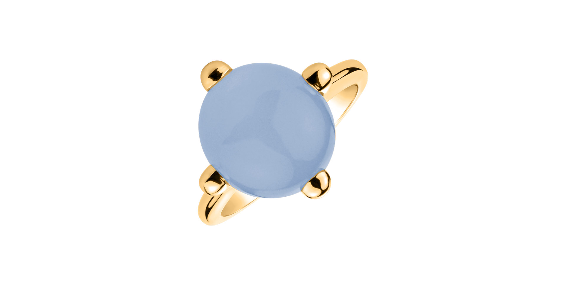 14ct yellow gold ring with Chalcedony Blue Space Empire