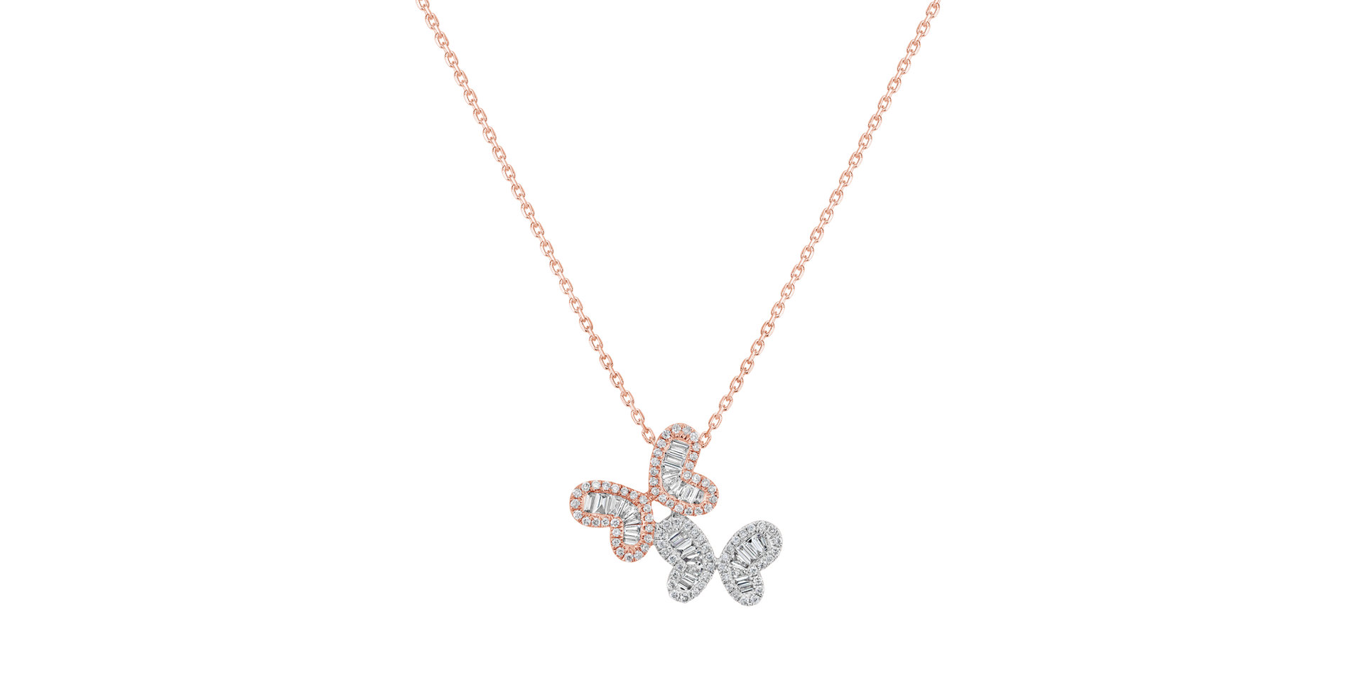 Diamond necklace Twin Wings