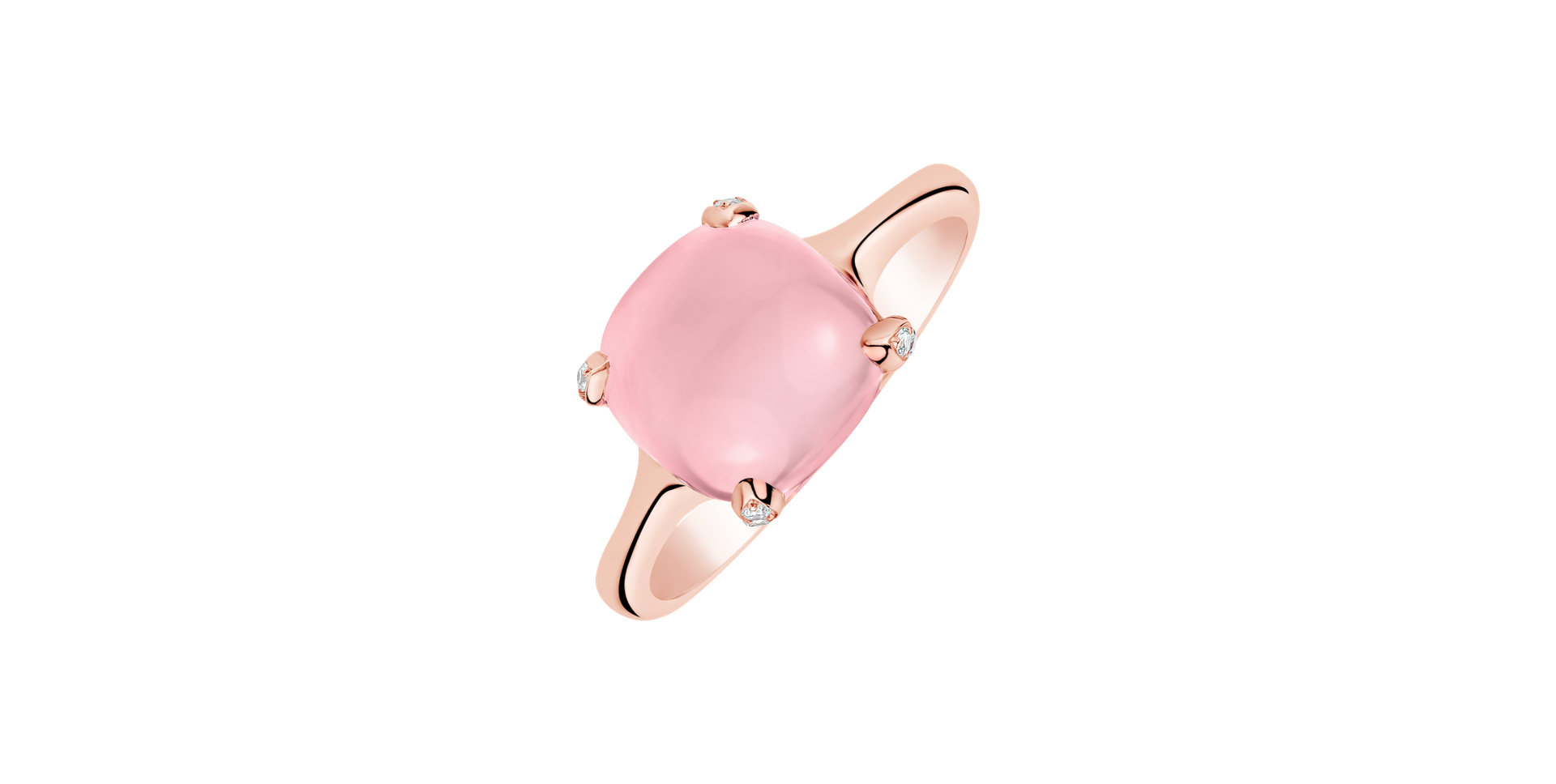 Diamond ring with Rose Quartz Aubrey