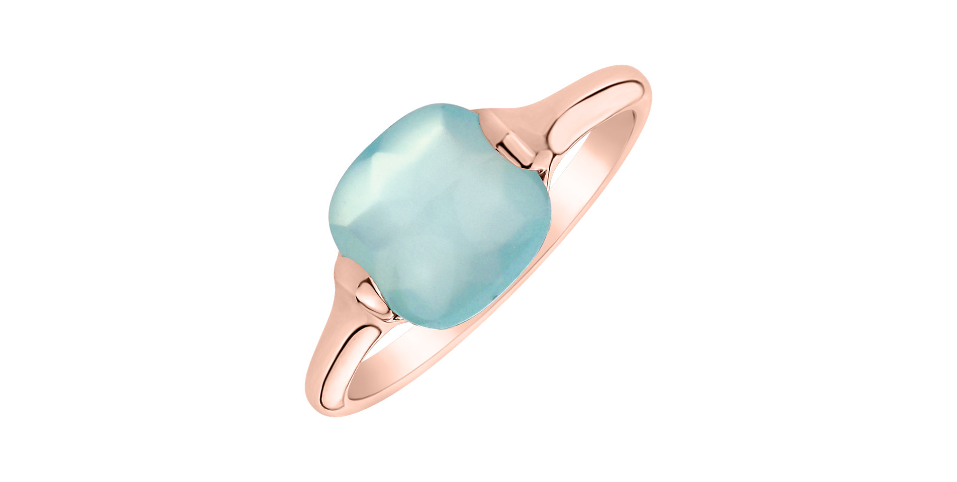 Ring with Turquoise Chalcedony Bonbon