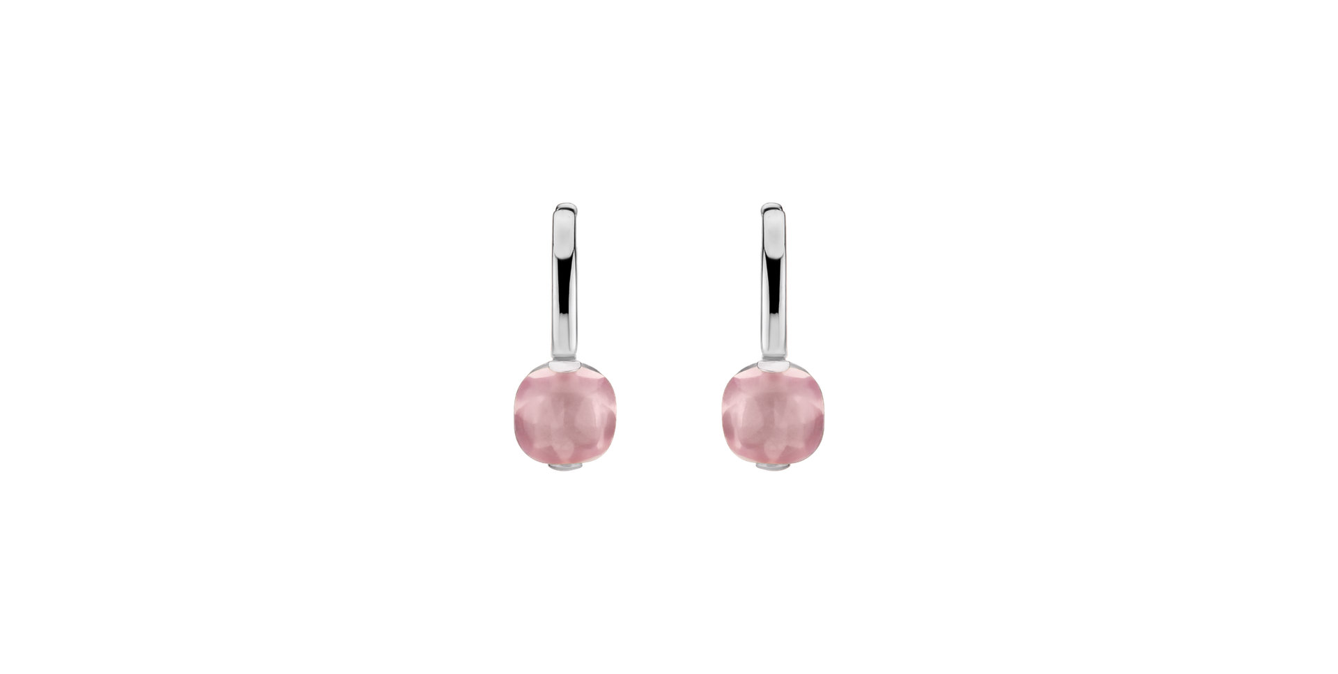 Earrings with Rose Quartz Bonbon