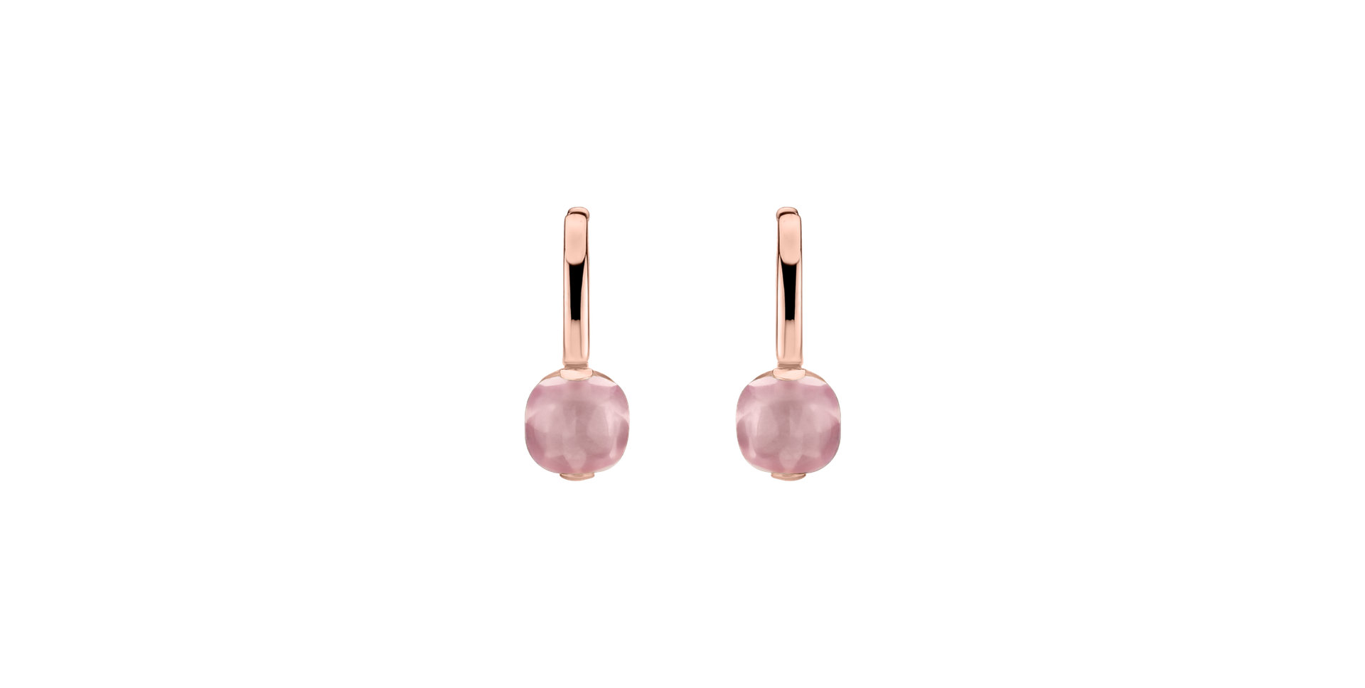 Earrings with Rose Quartz Bonbon