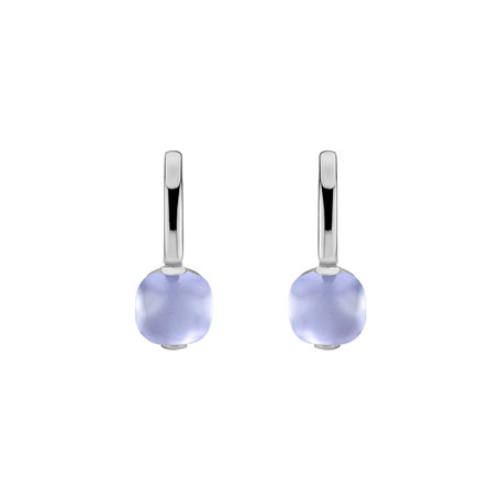 Earrings with Blue Chalcedony Bonbon