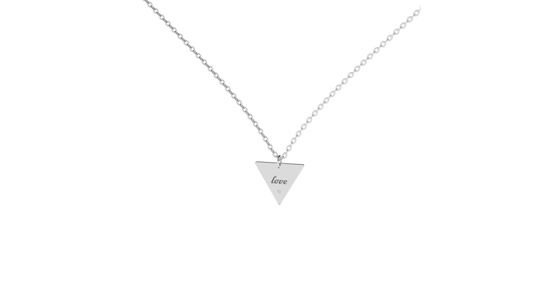 Diamond necklace Triangle Love