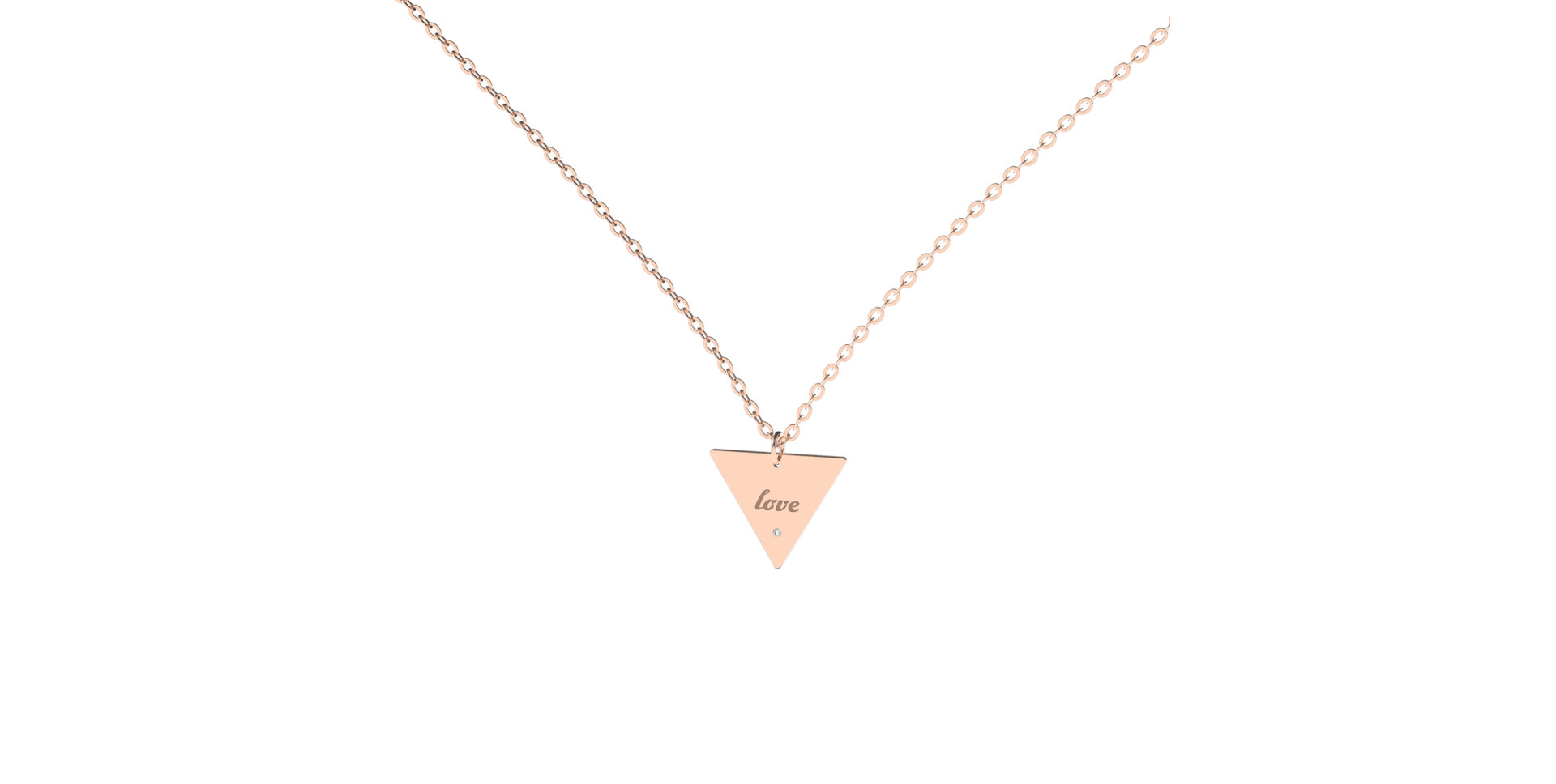 Diamond necklace Triangle Love