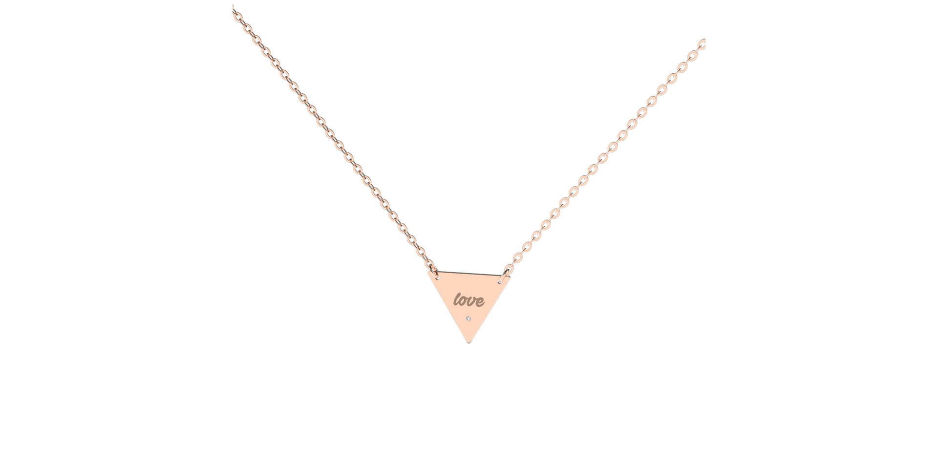 Diamond necklace Triangle Love