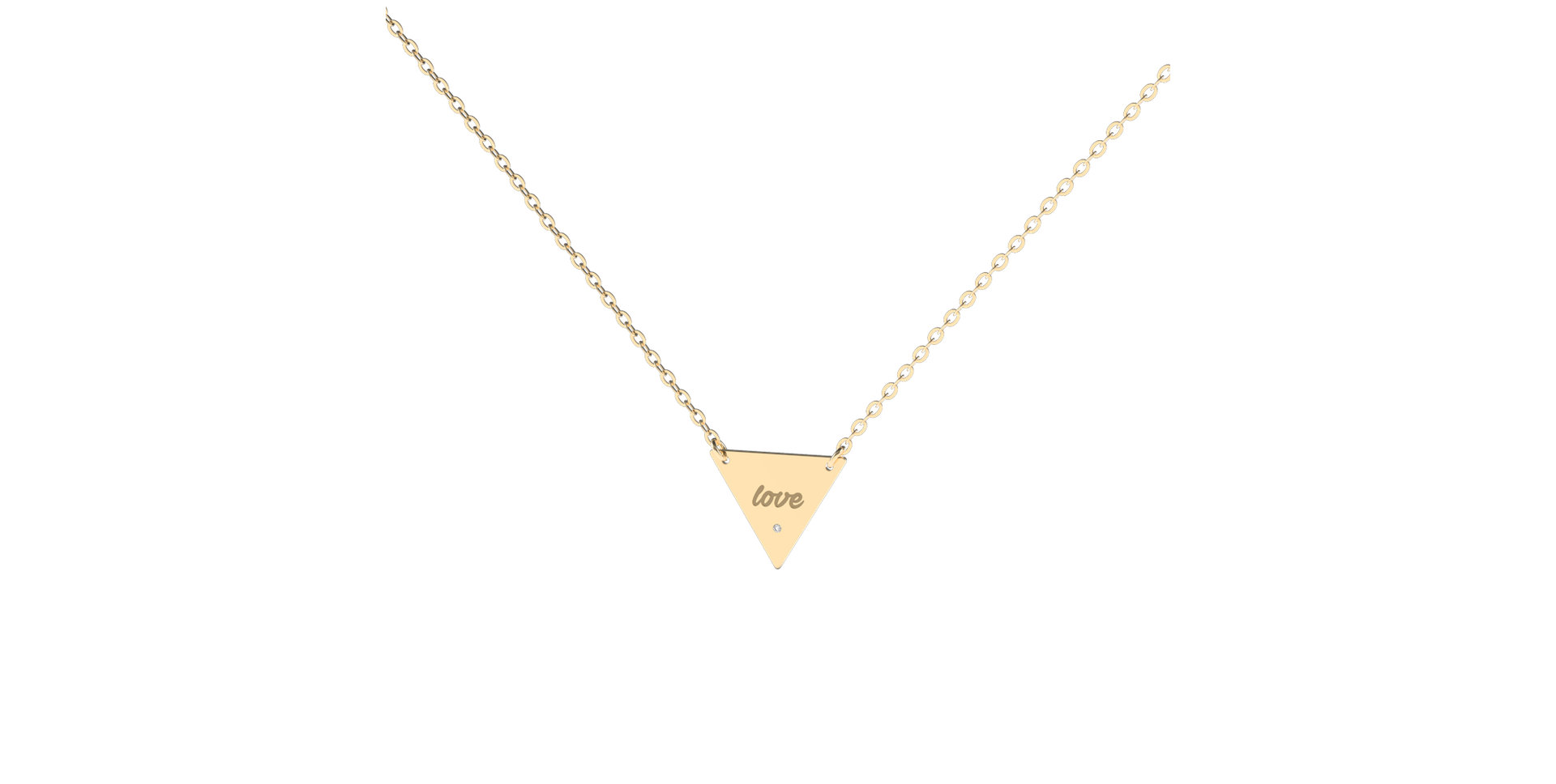 Diamond necklace Triangle Love
