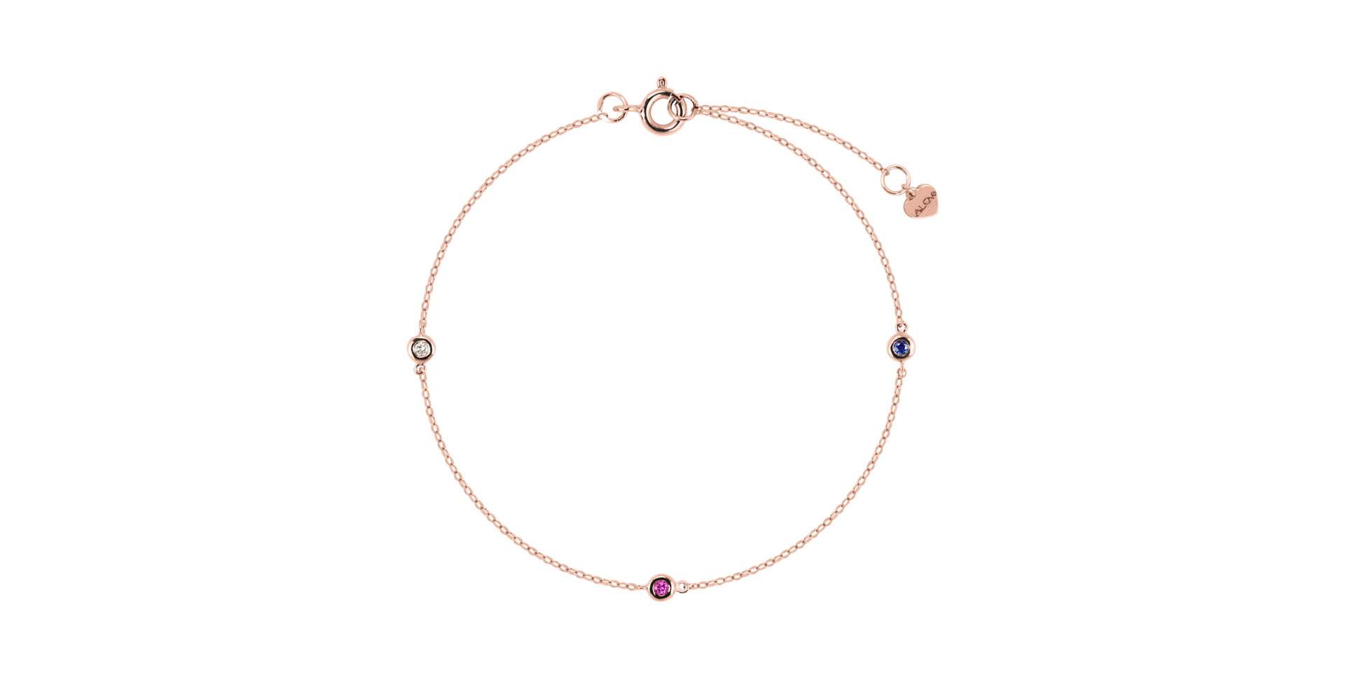 Diamond bracelet with Sapphire and Ruby Dots