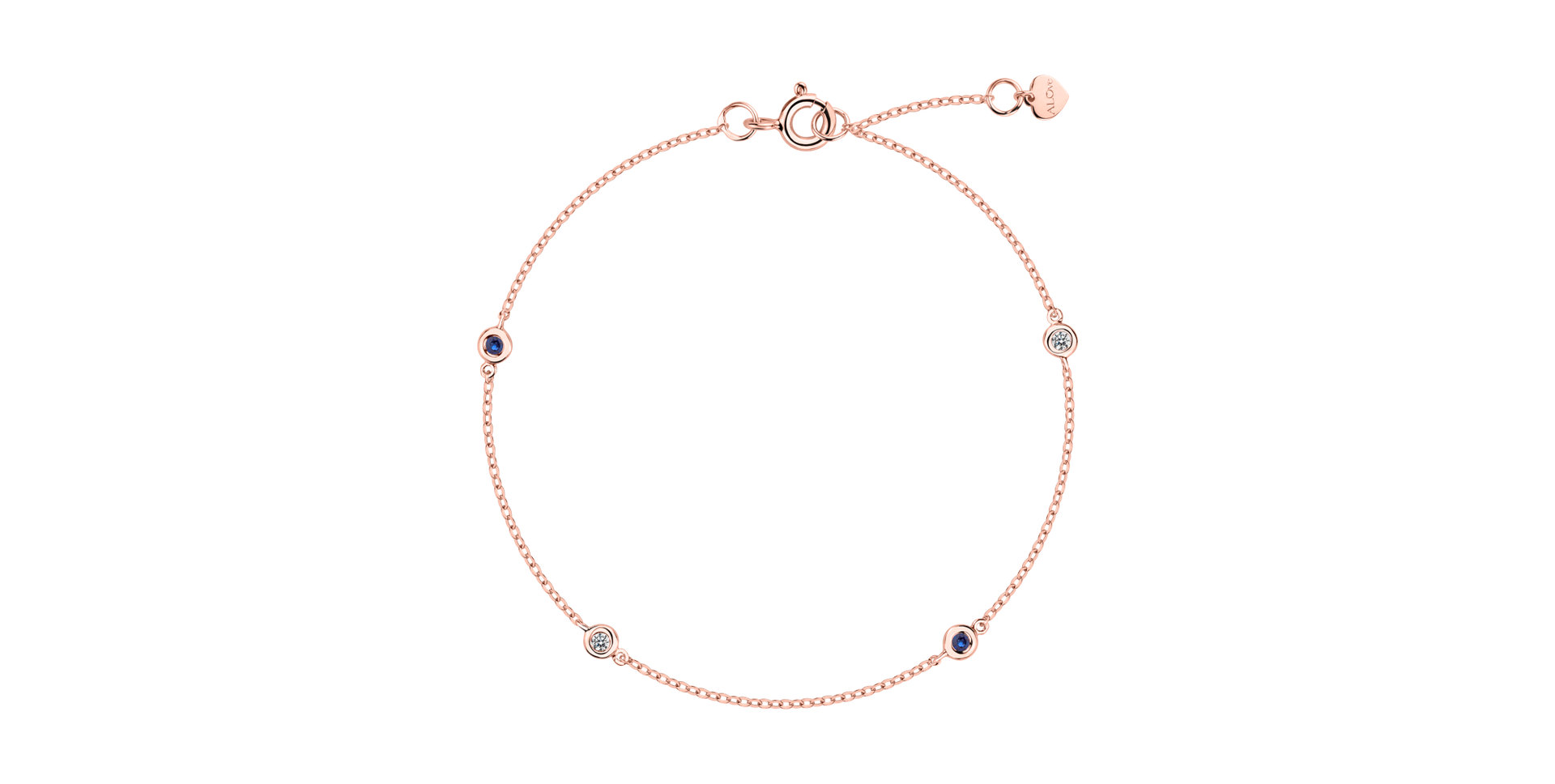 Diamond bracelet with Sapphire Dots