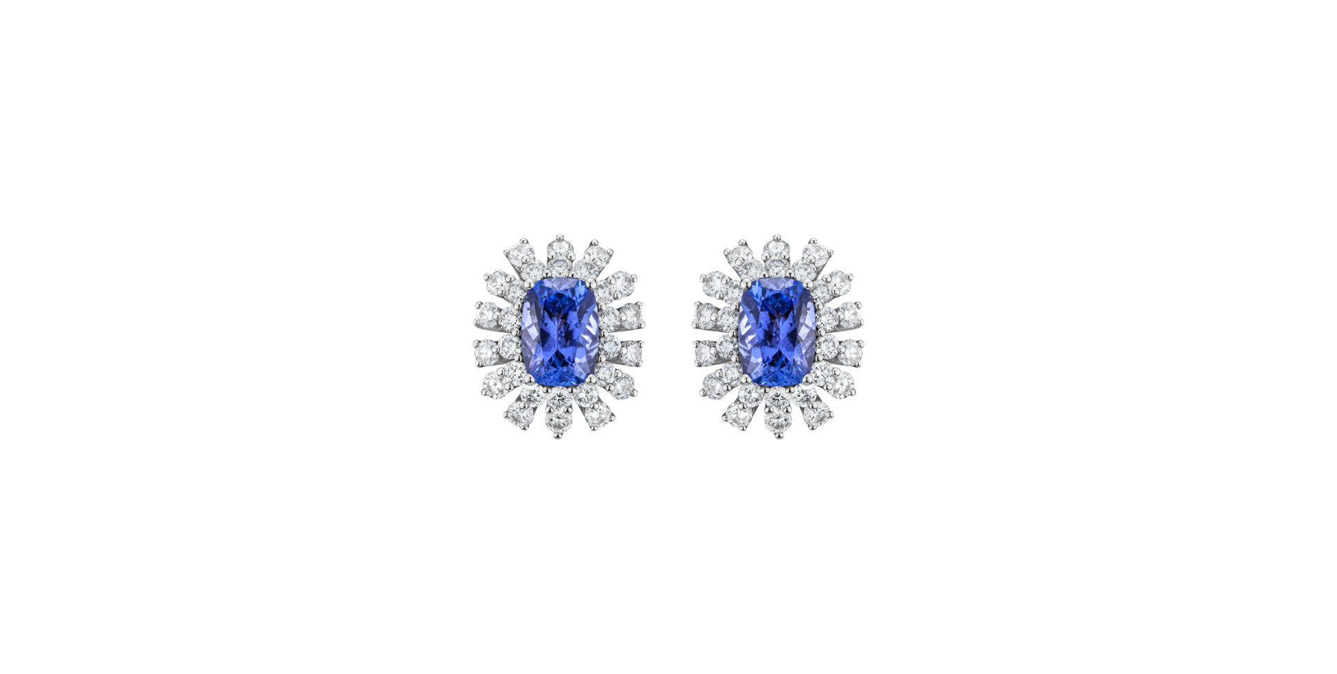Diamond earrings with Tanzanite Twilight Blossoms
