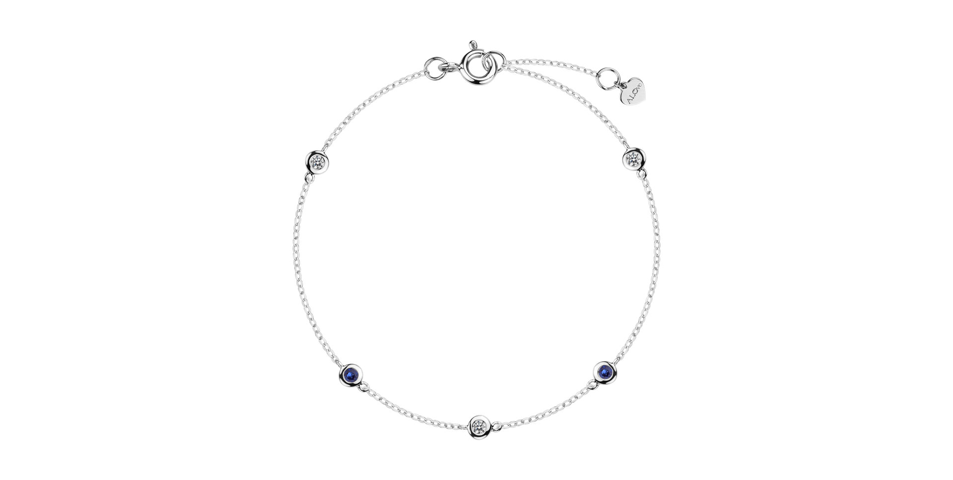 Diamond bracelet with Sapphire Dots